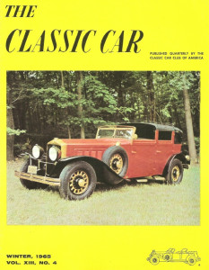 THE CLASSIC CAR 1965 WINTER - BREWSTER, CHRYSLER IMPERIAL, MERCERS, ISOTTA